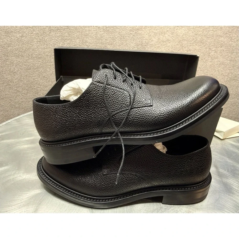 O'Keeffe Idro Pebble Nero Black Leather Derby Shoes Dainite Sole OK1309 Mens 8
